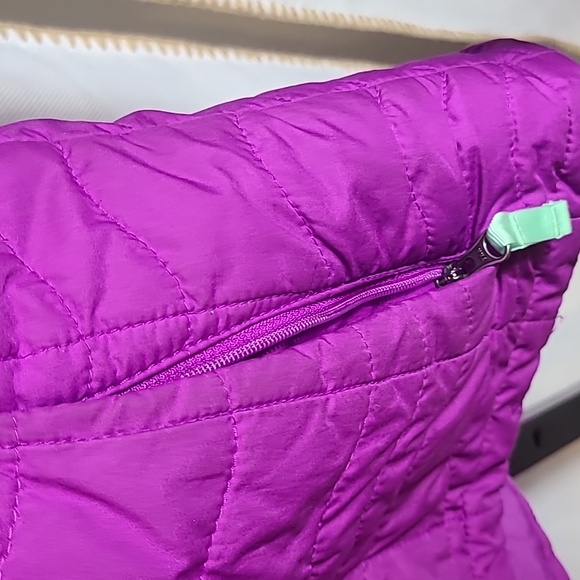 Women's THE NORTH FACE Pink/Purple w/ Green Accent Full-Zip Quilted Jacket Sz S - Picture 4 of 5